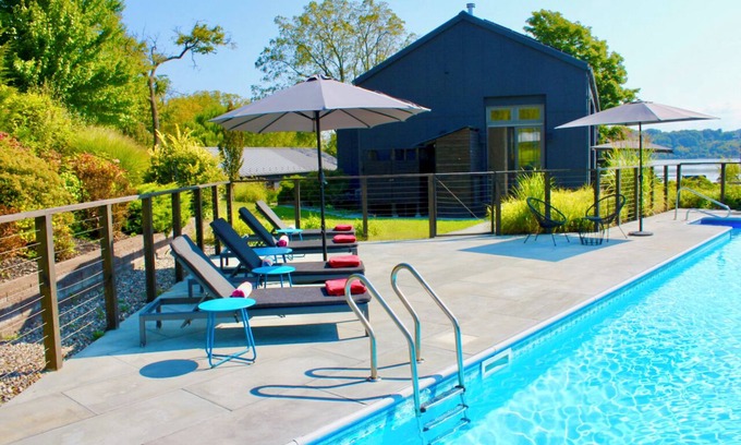 Catskill Casa | Hudson River Retreat w/ Pool, Hot Tub, Treehouse & Private Beach