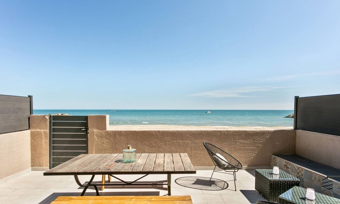Palavas-les-Flots Apartamento | Ideal in Palavas: AC, terrace, direct beach access☀