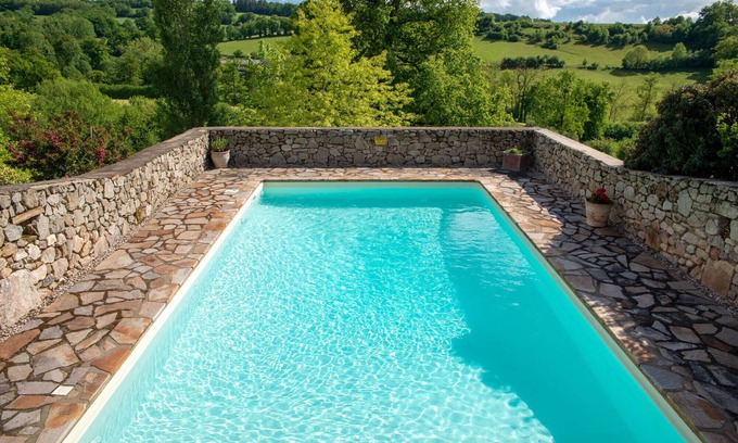La Fouillade Casa | Casa de campo idílica con piscina segura, vistas panorámicas