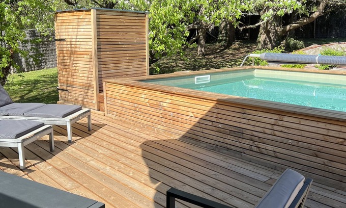 Montauban Casa | In a green setting, my wooden house with its private swimming pool