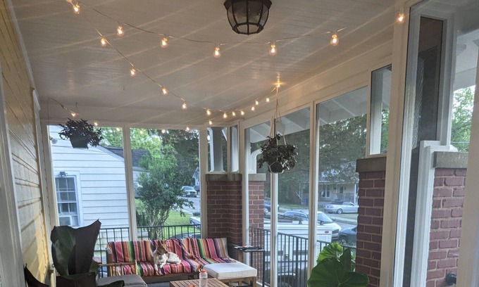 East Durham Casa | Inviting 2BR Sanctuary - Cozy Light Filled Bungalow with Two Screened Porches