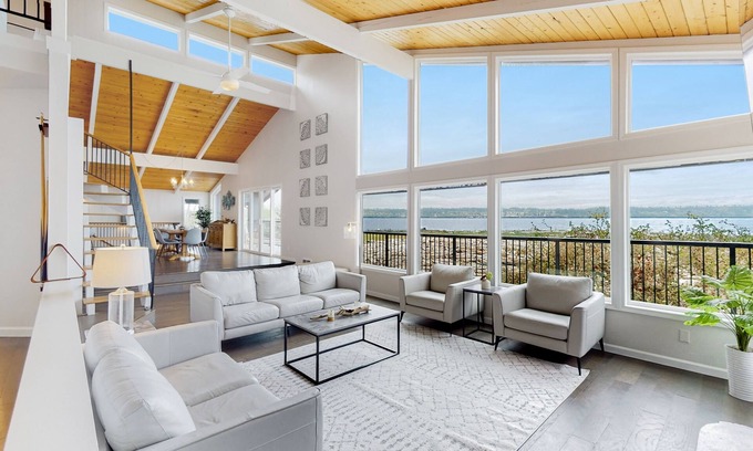 Camano Island Casa | Inviting pet-friendly waterfront home with firepit, pool table, grill, & W/D