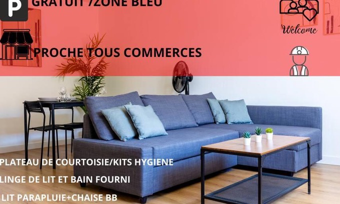 Le Peage-de-Roussillon Apartamento | Joli T2 calme / centre-ville