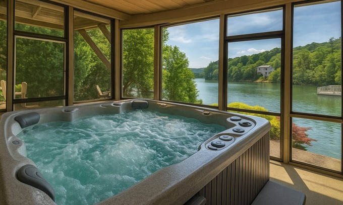 Necowa Cove Cabina | Jump Right In - Waterfront on Lake Blue Ridge | Private Dock | Hot Tub