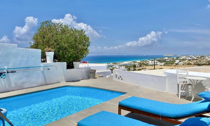 Naxos Villa | Kamari Villa-A2-w / piscina privada y spa-jacuzzi al aire libre