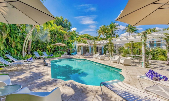 Northwood Shores Casa | Key West Estate in West Palm Beach with 2 separate homes & stunning pool oasis.