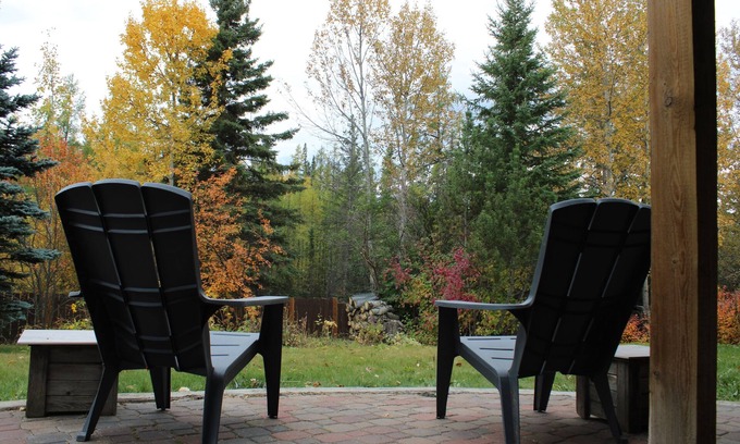 Hinton Apartamento | Kitchenette Suite with King & Queen beds, Quiet Forest views from patio with BBQ