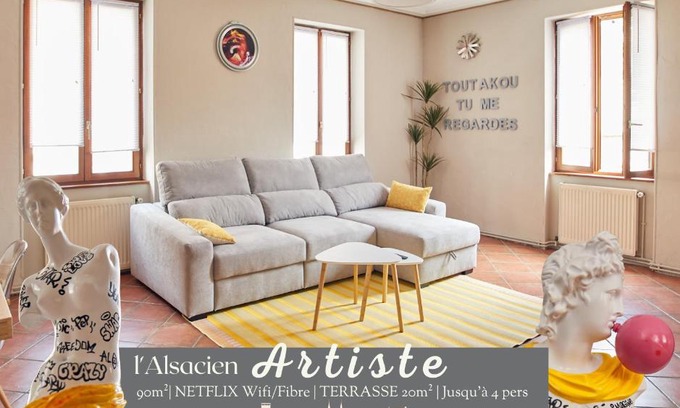 Mulhouse Apartamento | L'Alsacien Artiste - Art - Moderne - Wifi - Netflix