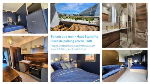 Villeneuve Loubet Beach Apartamento | L'ASTRONAUTE - Balcon vue mer - CLIM - place parking privée - Marina baie des anges