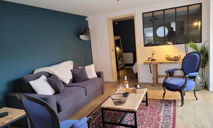Donville-les-Bains Apartamento | L'atelier, appart avec jardin à 100 m de la mer.