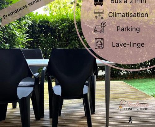 Pont des Demoiselles-Montaudran-La Terrasse Apartamento | L'instant Détente avec terrasse climatisation et parking