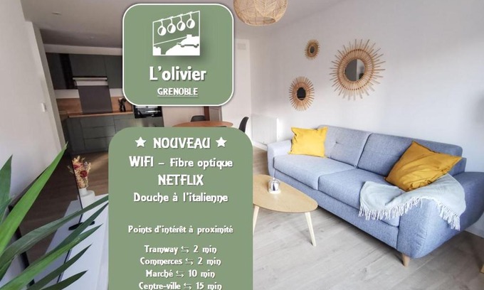 Quartier Capuche-Allies Apartamento | L'olivier - Appartement moderne et chaleureux - TRAM et PARC