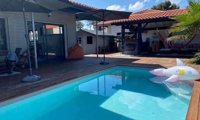 Mimizan-Plage Casa | L'oustau Coco 3, Piscine Entre Océan et Forêt