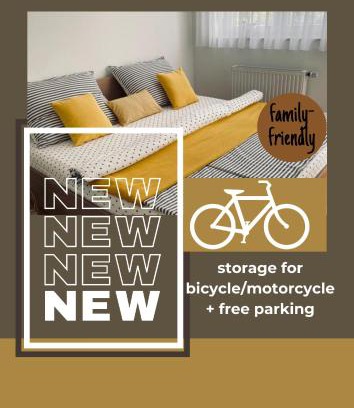 Osijek Apartamento | LA CASA GRADSKI VRT modern family apartment with lockable bike storage
