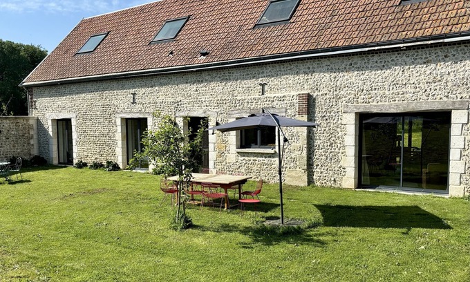 Bordeaux-Saint-Clair Cabaña | La Laiterie-Gîte-Rural-Vista al campo-Baño en la habitacion