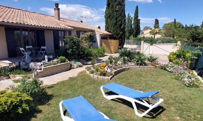 Marseillan Casa | La Maison de Georges , Jolie Maison Climatisée Avec Terrain vue Etang de Thau