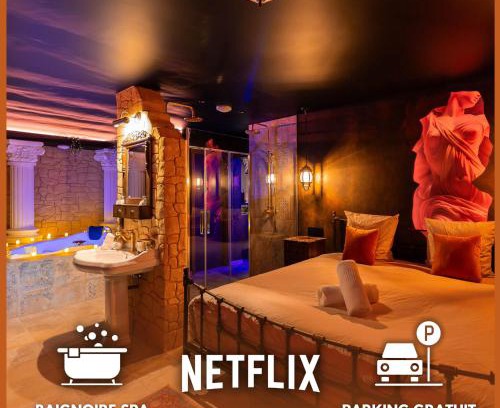 Schirrhein Apartamento | La Suite de Vénus - Chambre à thème Love Room Jacuzzi et Pièce Secrète - Évasion pour deux