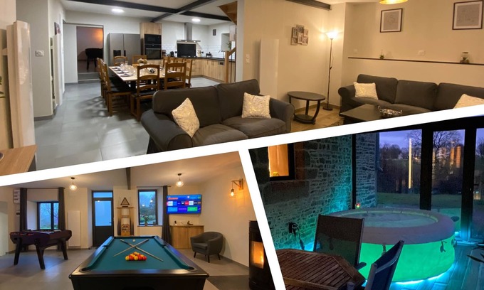 Isigny-le-Buat Casa | La Venais, Maison de Campagne Avec Billard et Babyfoot