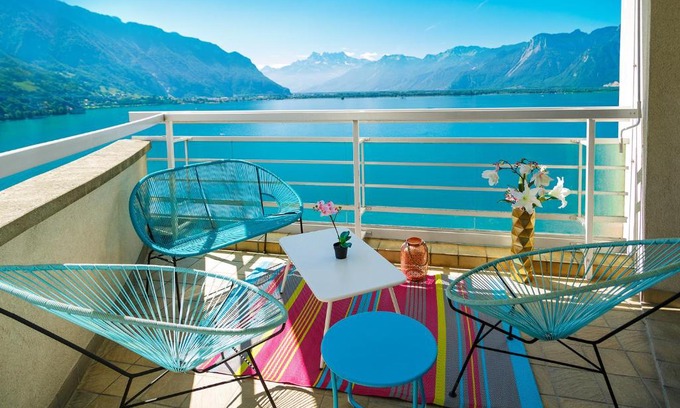 Montreux City Centre Apartamento | Lake View Apartment with Terrace