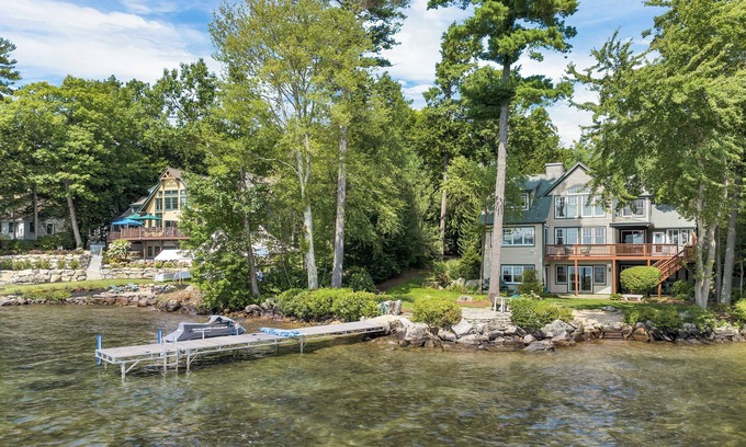 Moultonborough Casa | New Listing for 2025 Lake Winnipesaukee Home with Dock and Sunset Views