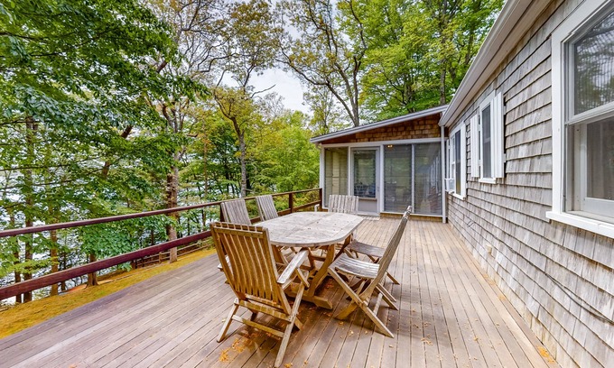 Mashpee Casa | Lakefront cottage with WiFi, partial AC, private pier, patio, & deck - 2 dogs ok