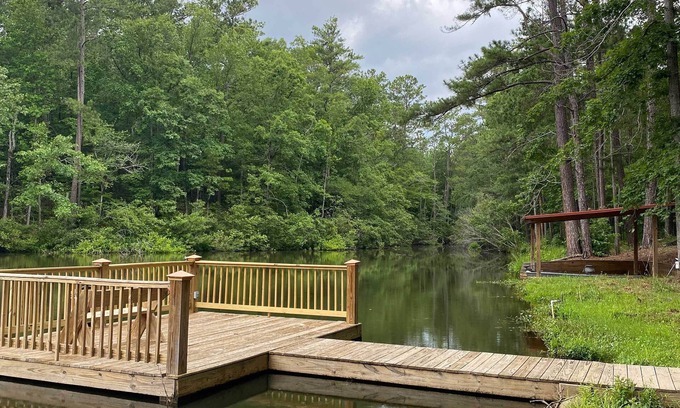 Pine Mountain Valley Cabina | Lakefront Hamilton Cabin w/ Dock & Fire Pit!