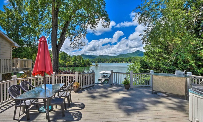 Hiawassee Casa | Waterfront 2BR Hiawassee Home w / Hot Tub!
