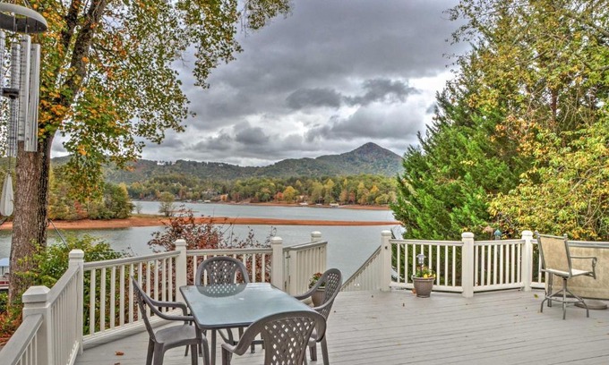 Hiawassee Casa | Lakefront Hiawassee Home with Boat Dock and Hot Tub!