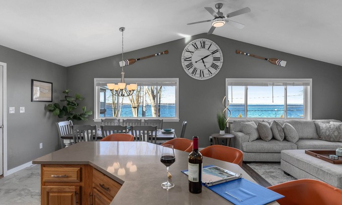Brewerton Casa | Lakefront home, large firepit patio, Game room!