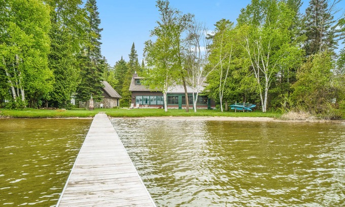 Lake Township Casa | Lakefront home with Platte Lake views - private dock, kayaks & paddleboards
