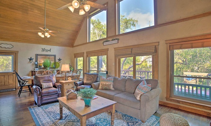 Granbury Casa | Lakefront Living: Private Dock, Deck, & Game Room!