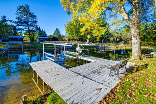 Nekoosa Casa | Lakefront Nekoosa Home Private Beach and Boat Dock!
