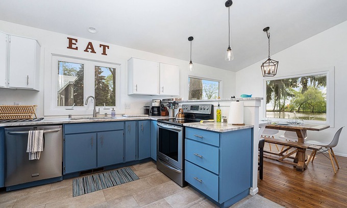 Black Wolf Casa | Lakefront w/ Private Dock, Kayak, Game Rm, Fire Pit & BBQ