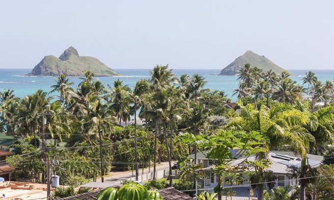 Lanikai Apartamento | Lanikai Estudio con impresionante vista al mar con vistas a las Islas Mokulua