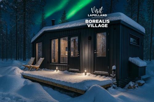 Muonio Chalet De Esquí | Lapelland Village - Borealis Village with a Nature View, Fireplace, Sauna, Kitchen