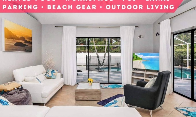 East Naples Casa | Larg heated pool, 3 bdrm, 2 bath, fast wi-fi, ps3, 4 smart TVs, large lanai with 2 covered areas.