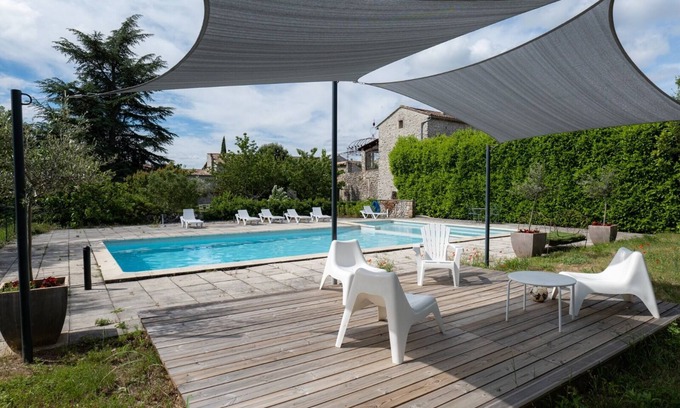 Labastide-de-Virac Otro | Large authentic house with swimming pool and tennis court