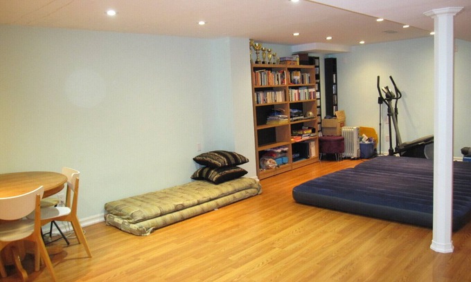 East Credit Casa | Large Open Basement Room with bathroom and Vegetarian kitchen