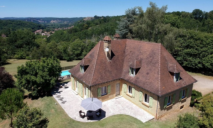 Cenac-et-Saint-Julien Casa | Gran casa de Périgourdine con un panorama excepcional, para 12 personas.