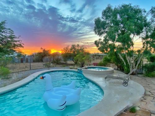 Diamond Bell Ranch Casa | Lazy H Bar Desert Outpost Ranch House with Pool and Hot Tub