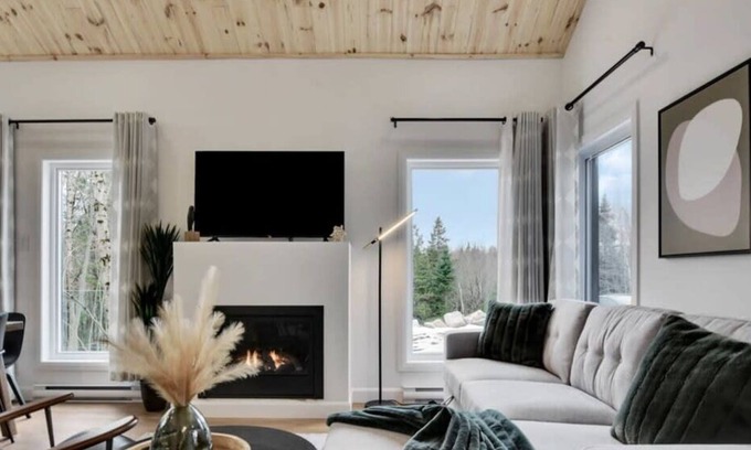 Pont-Rouge Chalet De Esquí | Le Baumier | Relaxation Luxury | Private spa and forest view