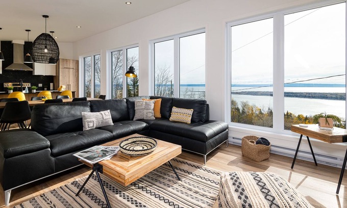 Saint-Joseph-de-la-Rive Chalet De Esquí | Le Charmant de Charlevoix- Magnificent view of the river and Spa