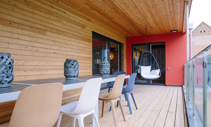 Griesheim-pres-Molsheim Cabaña | Le Deck-Gîte-Moderno-Habitación con desagüe-Vista al campo