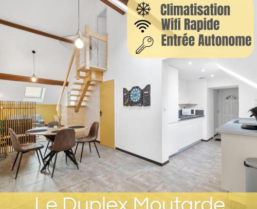 Chalon-sur-Saone Apartamento | Le Duplex Moutarde, prox centre et Gare, 50m2, climatisation