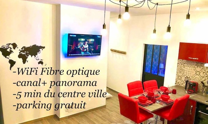 Sens Apartamento | Le Led Room,Centre ville place de parking gratuite