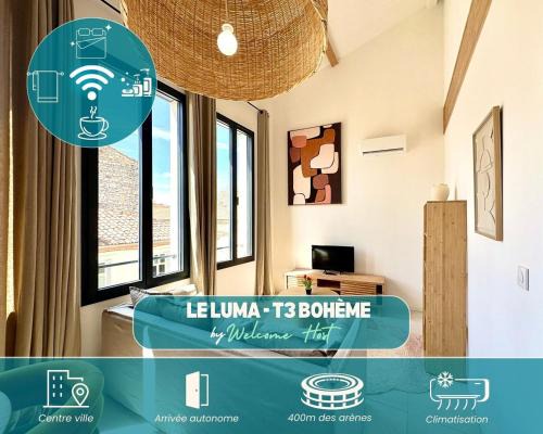 Quartier Administrations Apartamento | Le Luma, Spacieux T3 – 6 pers, centre Nîmes, CLIM