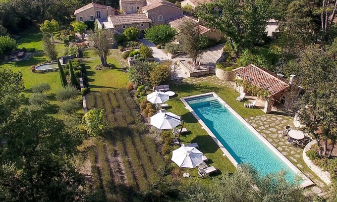 Menerbes Casa | Casa-De Lujo-Baño con bañera-Vista al campo-Mas de