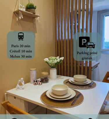 Montgeron Apartamento | Le Perchoir - Studio cosy mezzanine, parking et WiFi - Paris Sud