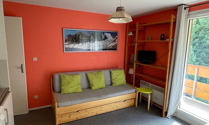 Le Pleynet Apartamento | Le Pleynet: 2P Cabina, 30m², 6 pers, a 300m de pistas, balcón, ascensor