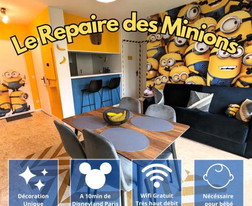 Bailly-Romainvilliers Apartamento | Le Repaire - 10min Disney - Familial - Centre Ville